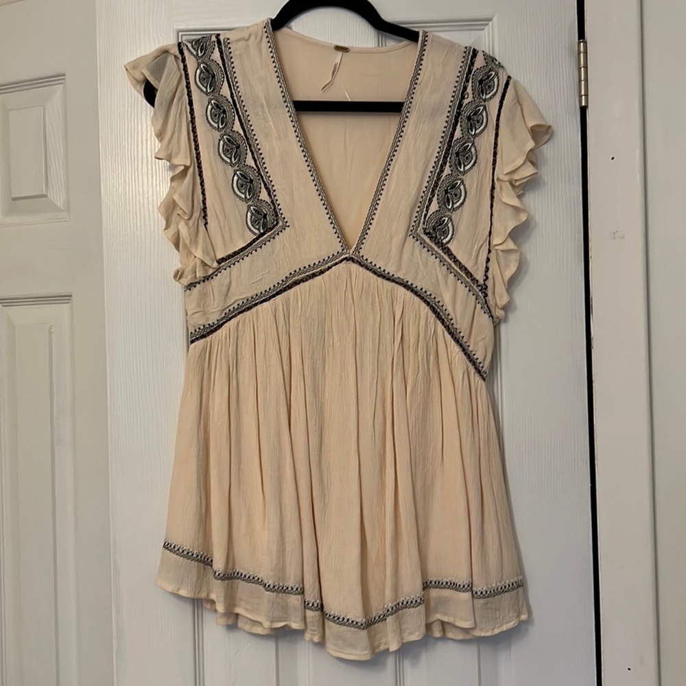 Free people cream tunic blouse - Picture 4 of 6